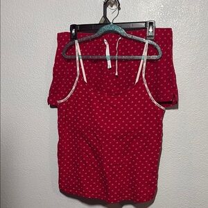 Calvin Klein Red Sleeveless Top with White Accents